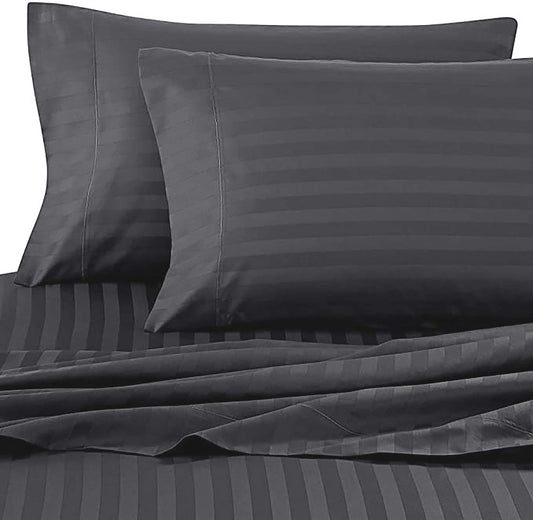 Microfiber Striped Plain King Size Double Bedsheets