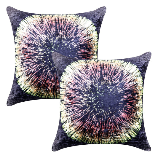 Cazimo Satin Soft Digital Printed Cushion Covers, Washable | Non-Fade Diwan Sofa Pillow Covers for Home Bed & Living Room, 40x40 Inches, Orange, Set of 2 Pcs