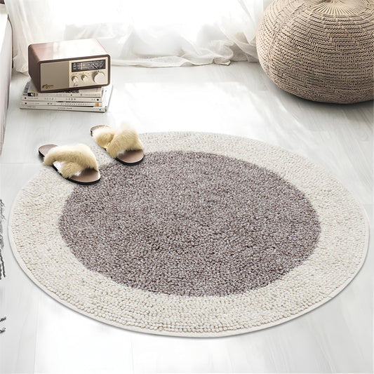 Chenille Cotton Anti Skid Round Bathmat