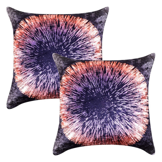 Cazimo Satin Soft Digital Printed Cushion Covers, Washable | Non-Fade Diwan Sofa Pillow Covers for Home Bed & Living Room, 40x40 Inches, Orange, Set of 2 Pcs