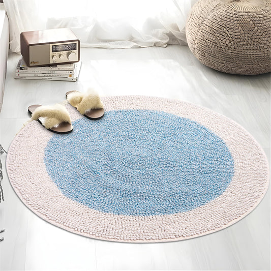 Chenille Cotton Anti Skid Round Bathmat