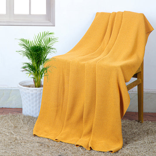 Knitted Cotton Throw Blanket