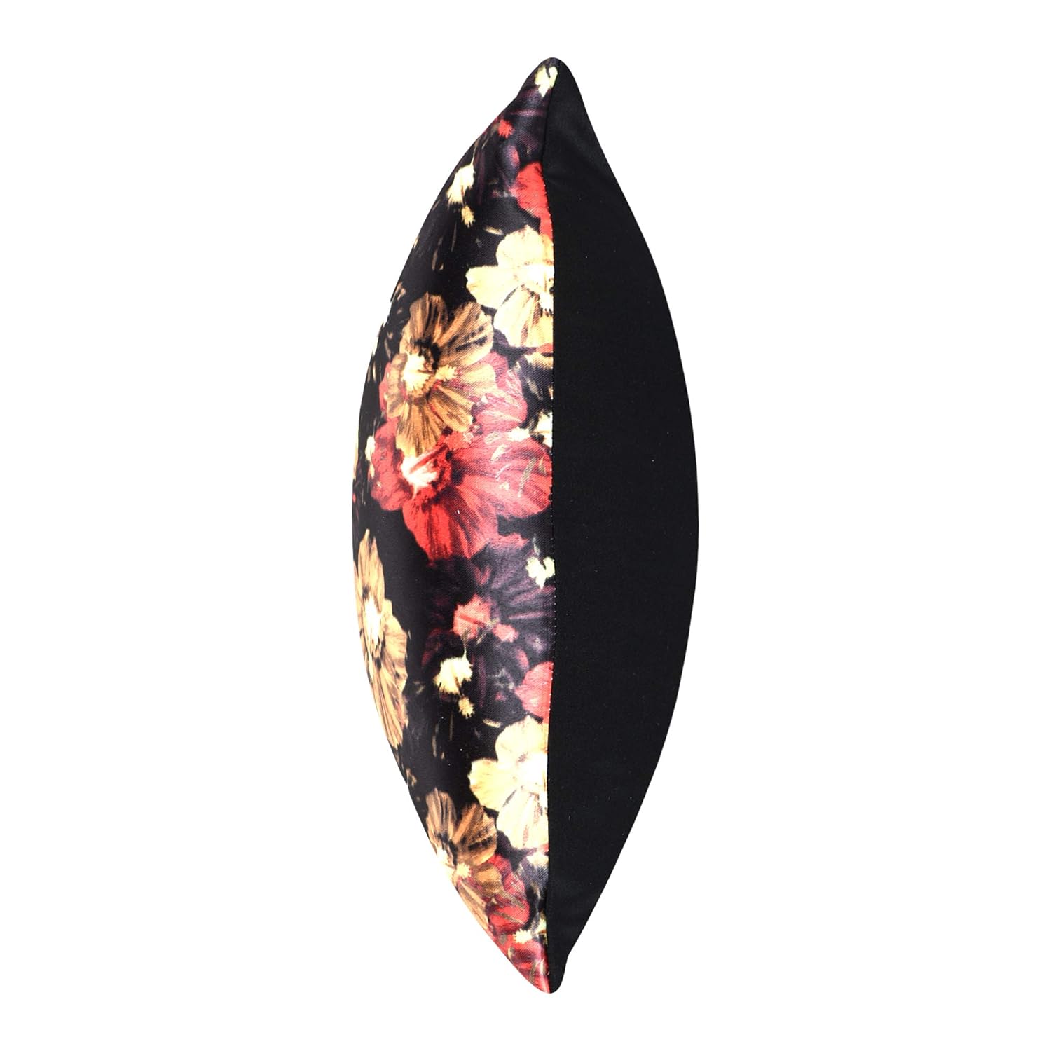 Cazimo Decorative Satin Floral Printed Zipper Cushion Cover for Living Room, Sofa Bed & Couch, Size: 16 x 16 Inches, Brown, Set of 2 Pcs