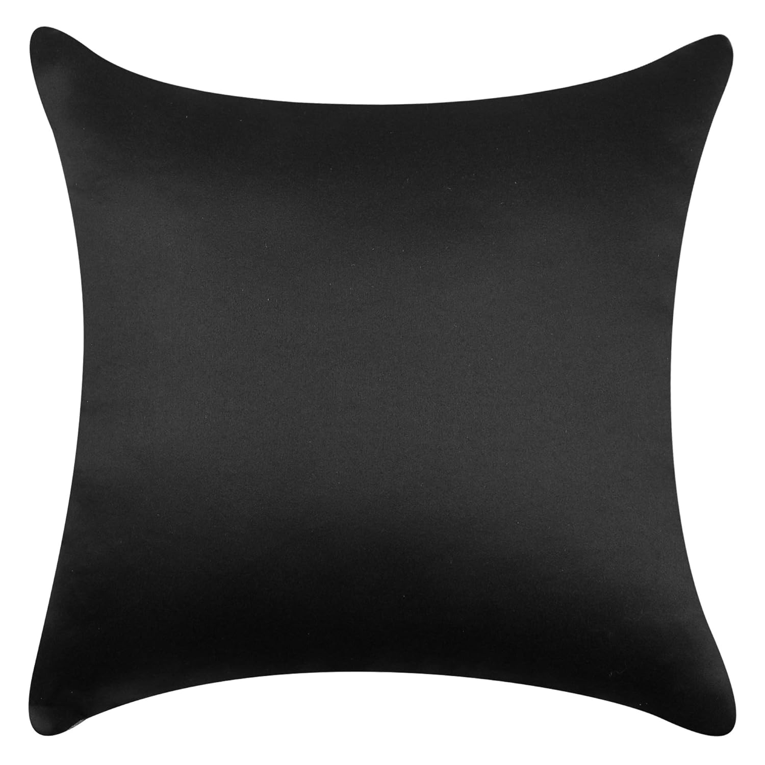 Cazimo Decorative Satin Floral Printed Zipper Cushion Cover for Living Room, Sofa Bed & Couch, Size: 16 x 16 Inches, Brown, Set of 2 Pcs