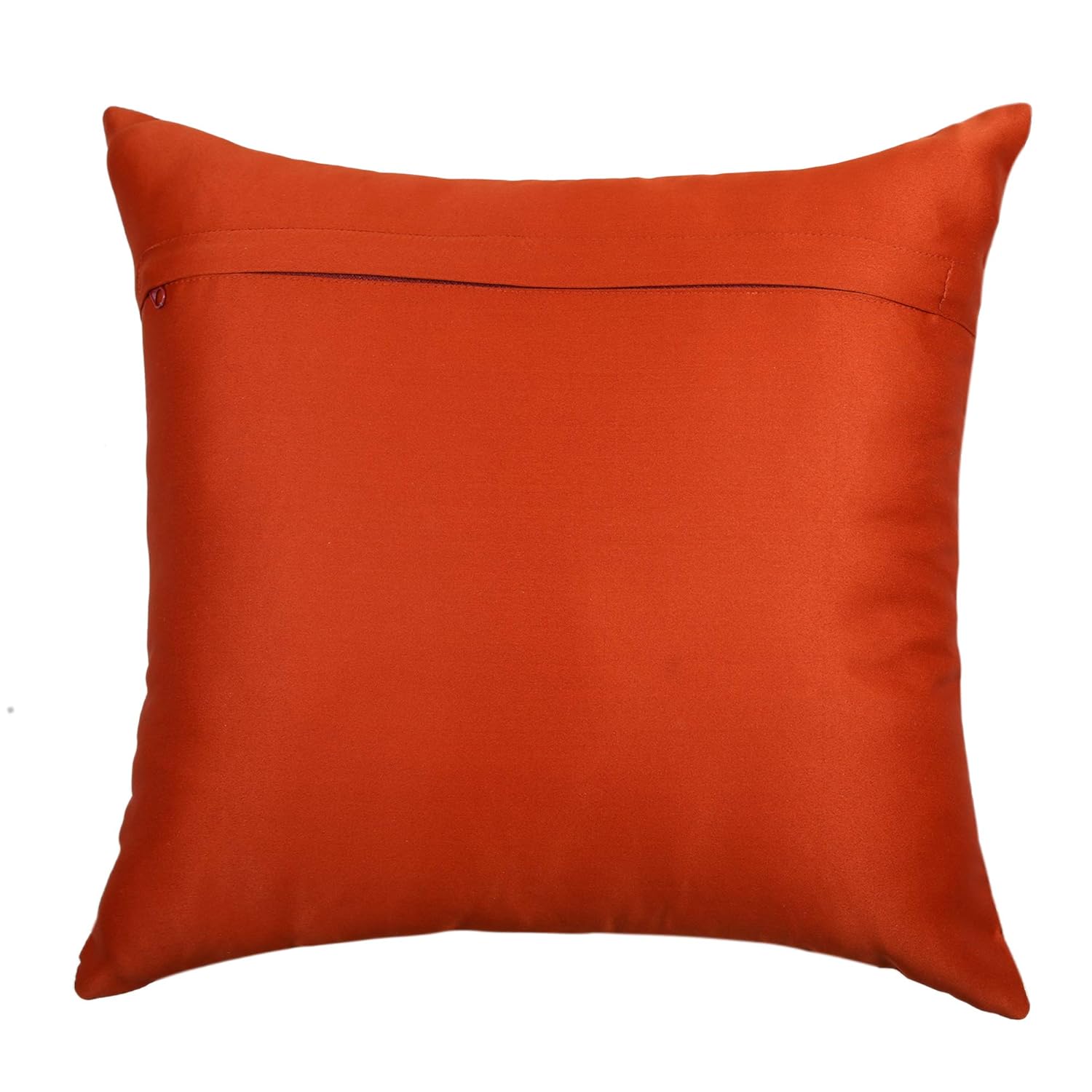 Cazimo Decorative Satin Floral Digital Printed Zipper Cushion Cover for Living Room, Sofa Bed & Couch, Size: 16 x 16 Inches, Yellow, Set of 2 Pcs