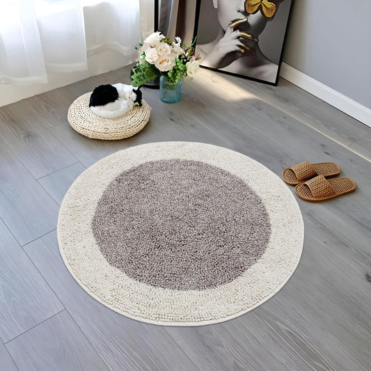 Chenille Cotton Anti Skid Round Bathmat