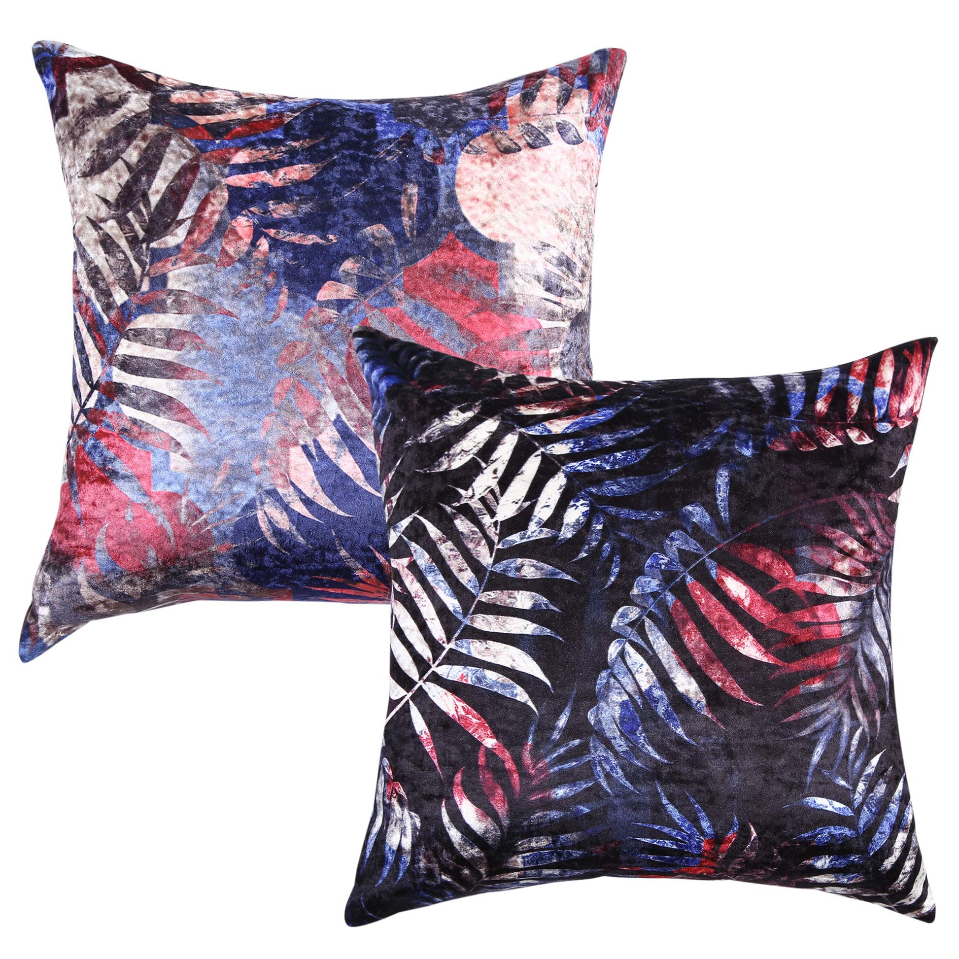 Cazimo Decorative Satin Floral Digital Printed Zipper Cushion Cover for Living Room, Sofa Bed & Couch, Size: 16 x 16 Inches, Yellow, Set of 2 Pcs