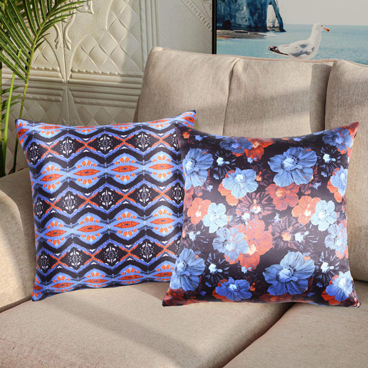Satin Floral Printed Cushion Cover